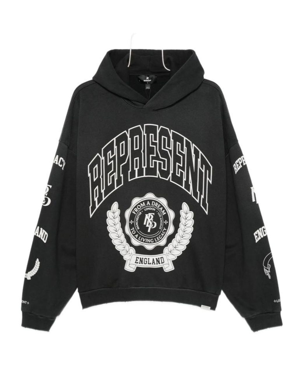 Represent Black Graphic Printed Long Sleeved Hoodie for men