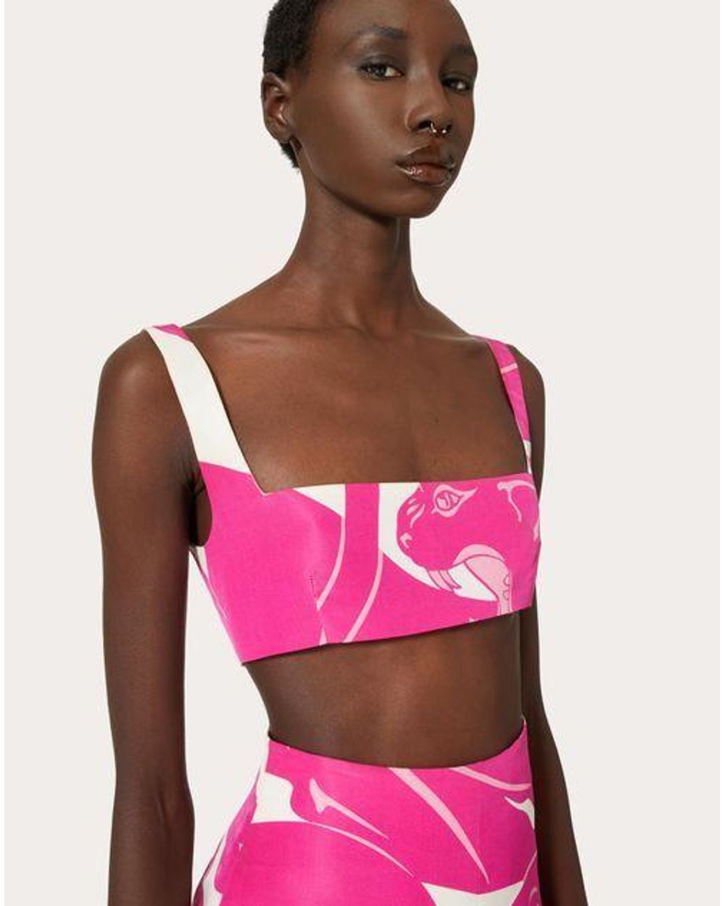 Valentino Pink Sleeveless Cropped Top
