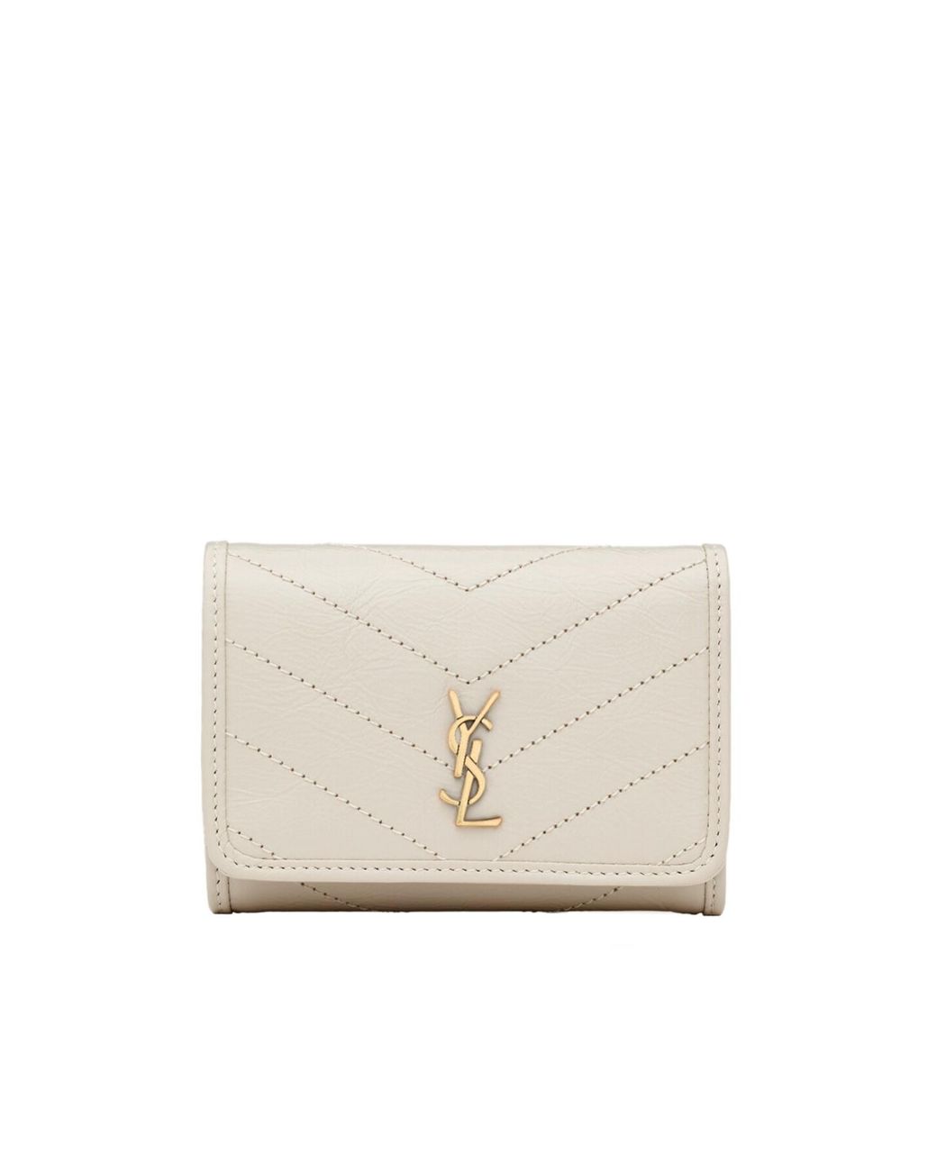 Saint Laurent White Trifold Wallet
