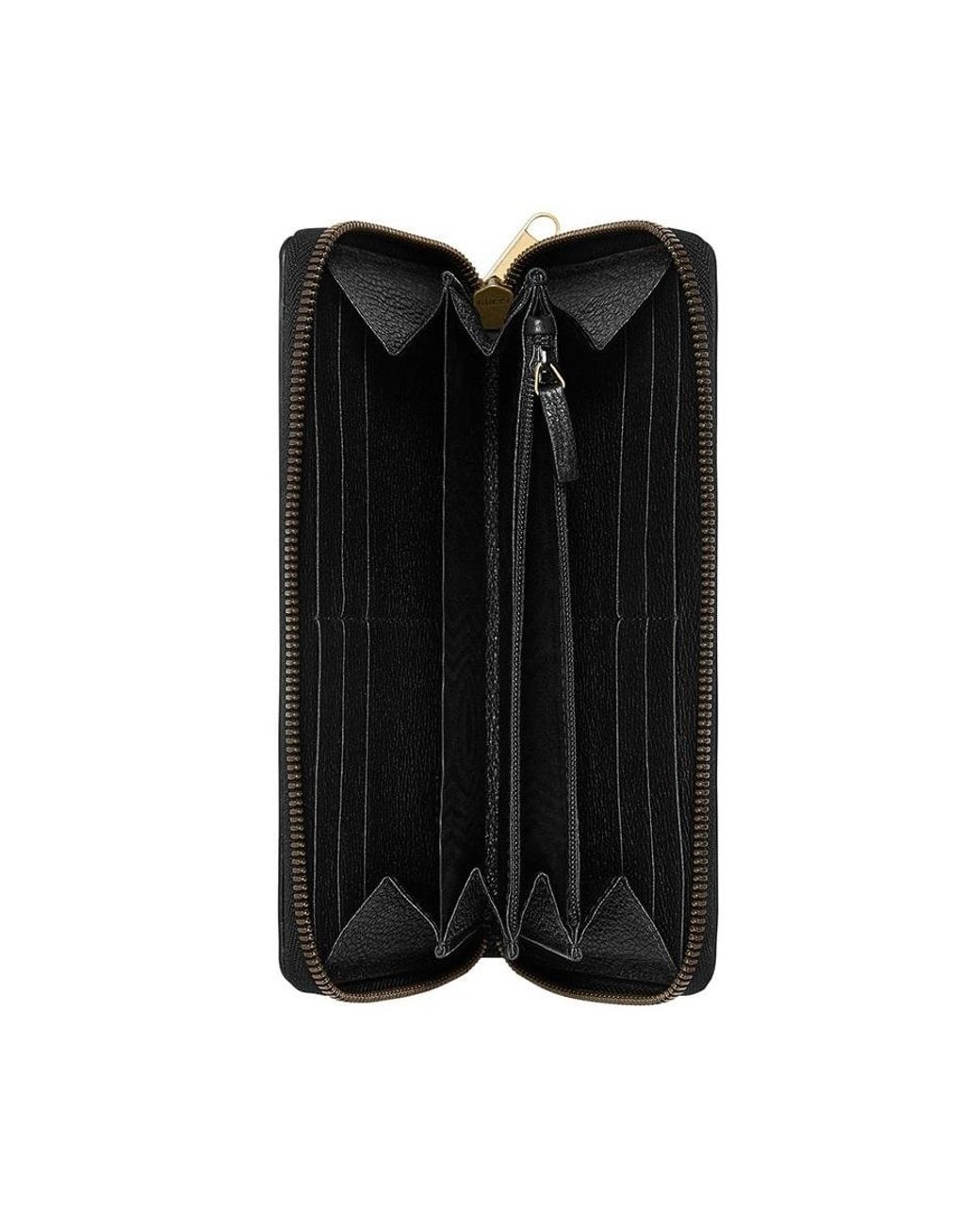 Gucci Black Logo Zip Around Wallet for men