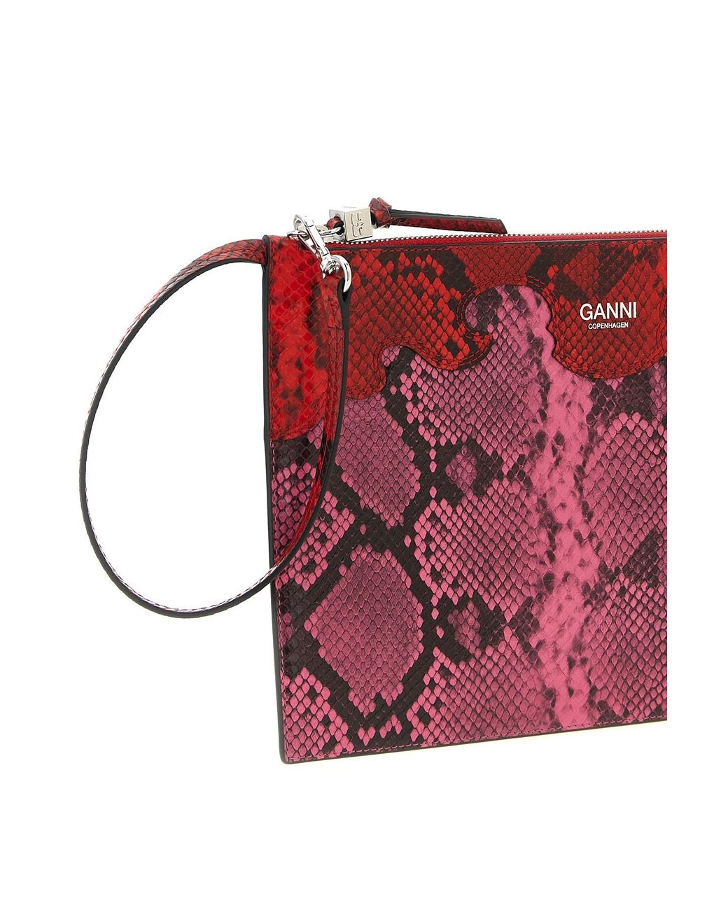 Ganni Red Fairy Zip Wristlet Bag