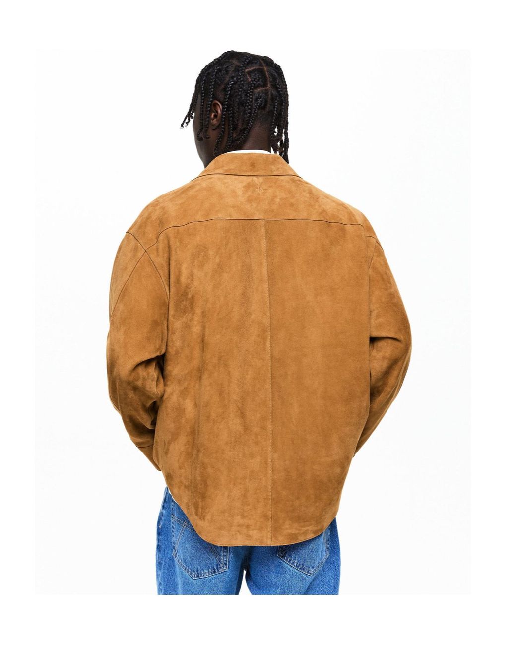 AMI Brown Suede Shirt Jacket for men