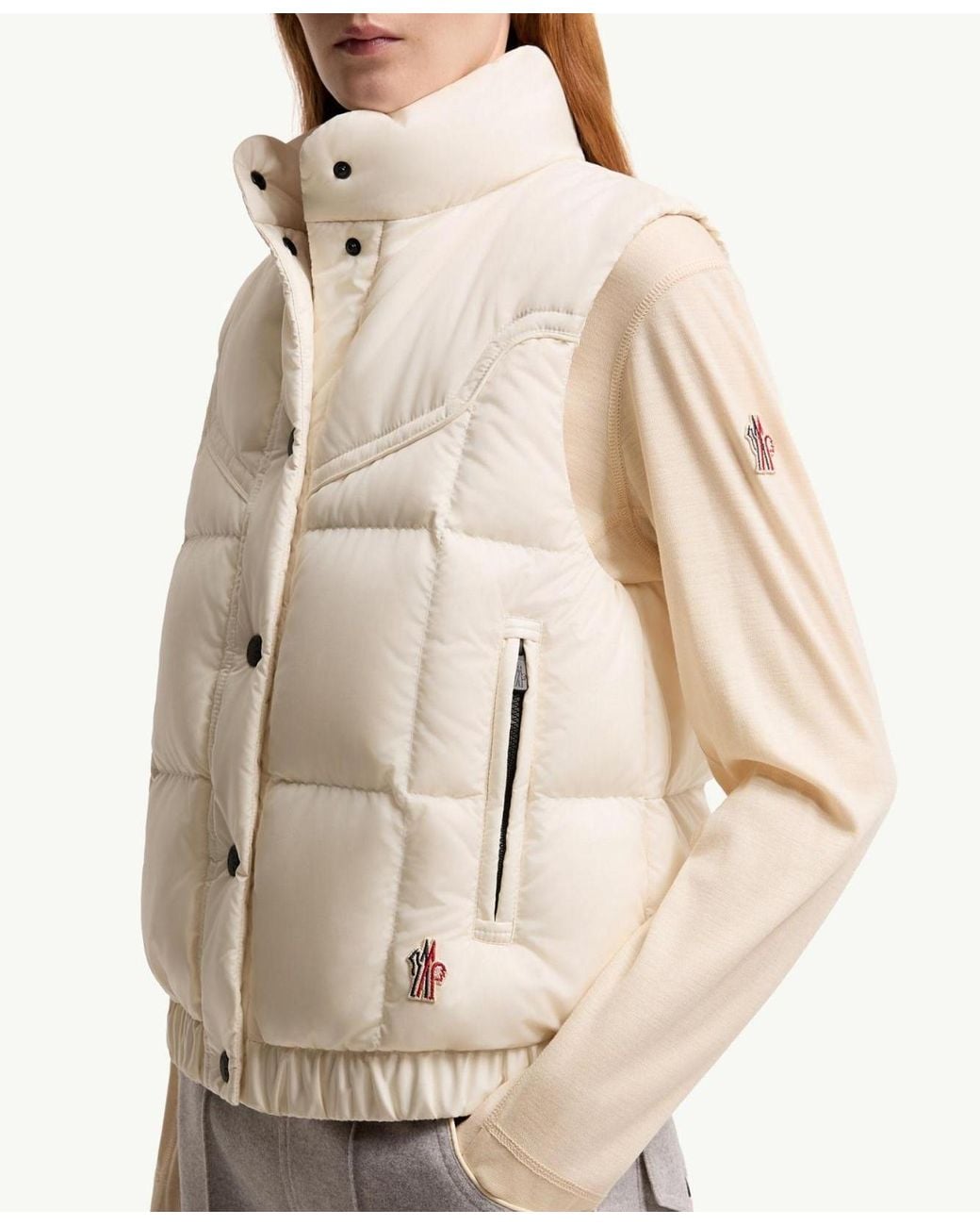 Moncler White Doucy Quilted Down Vest