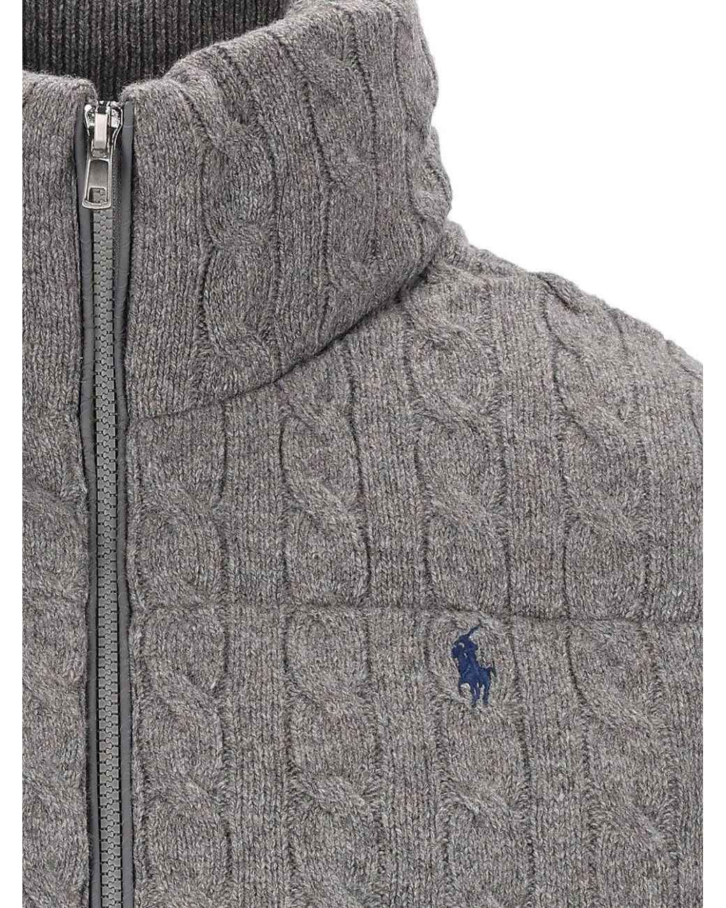 Polo Ralph Lauren Gray Cable-Knit Cardigan