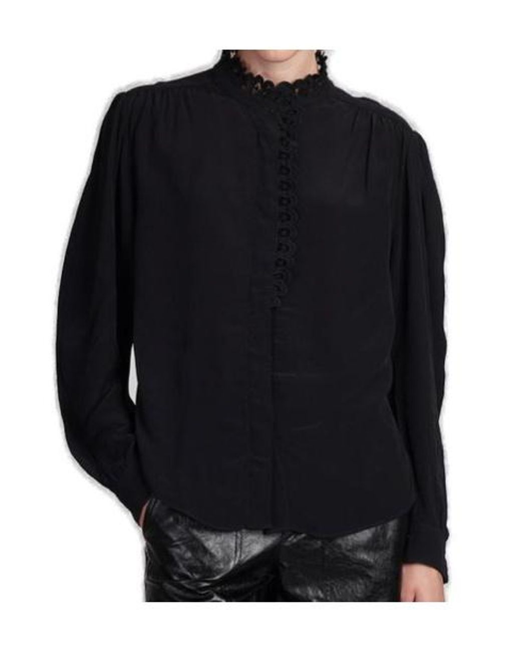 Isabel Marant Black Isabel Marant Étoile Estela Broderie Anglaise Trim Buttoned Shirt