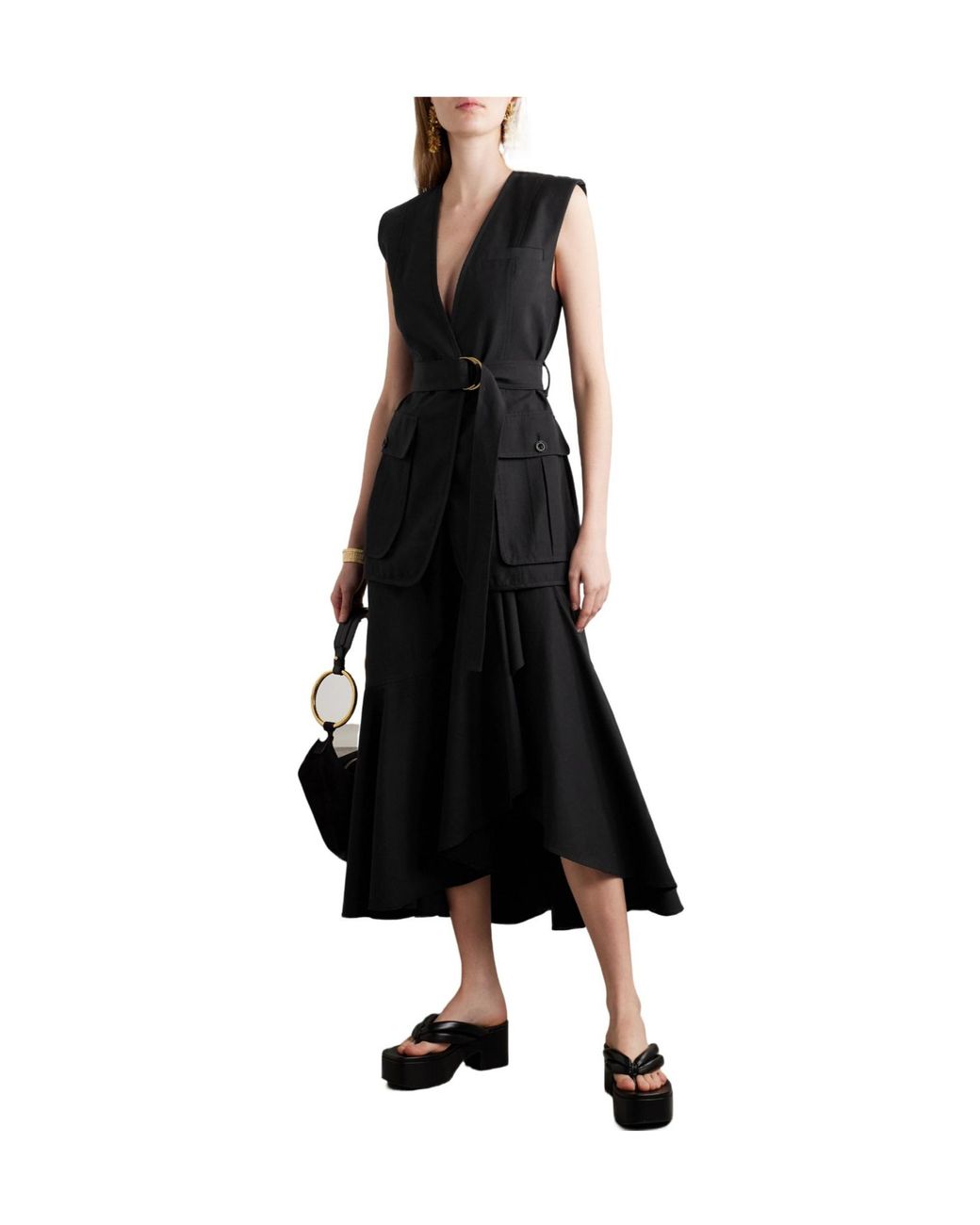 Ulla Johnson Black Lyocell-Blend Twill Vest