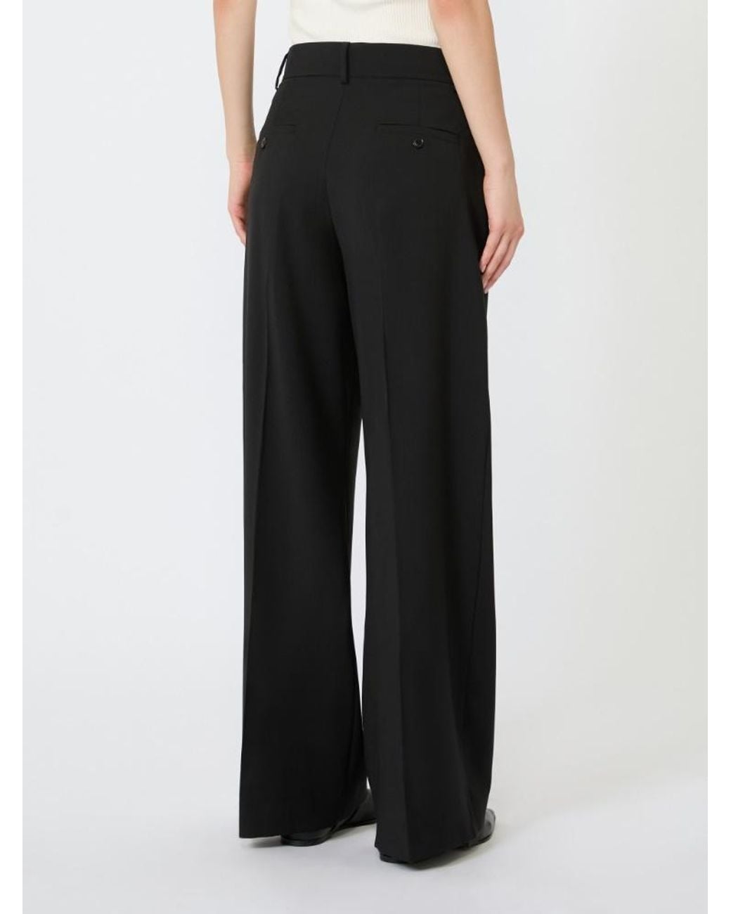 Weekend by Maxmara Black Visivo Pressed-Crease Wide-Leg Trousers
