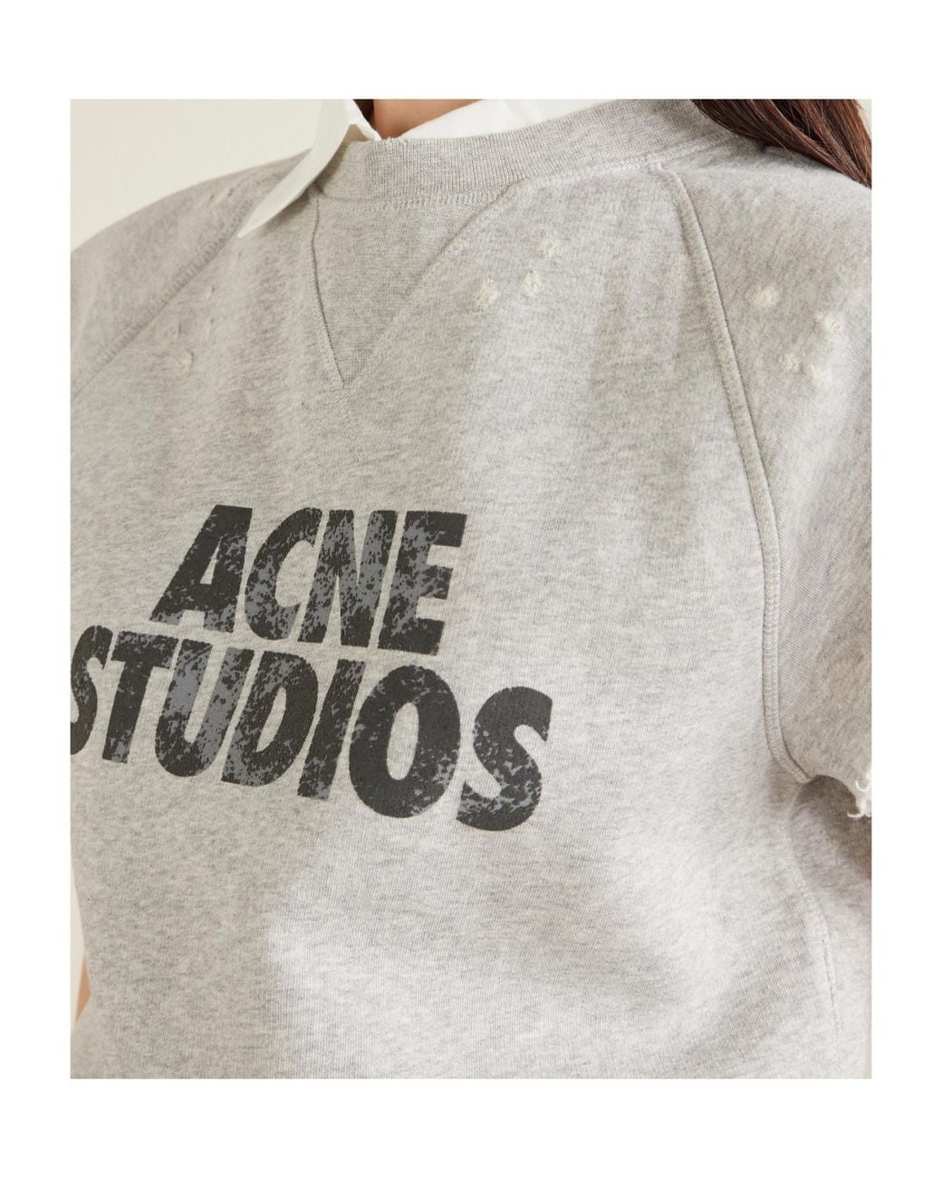 Acne White Logo Layered Sleeveless Sweatshirt