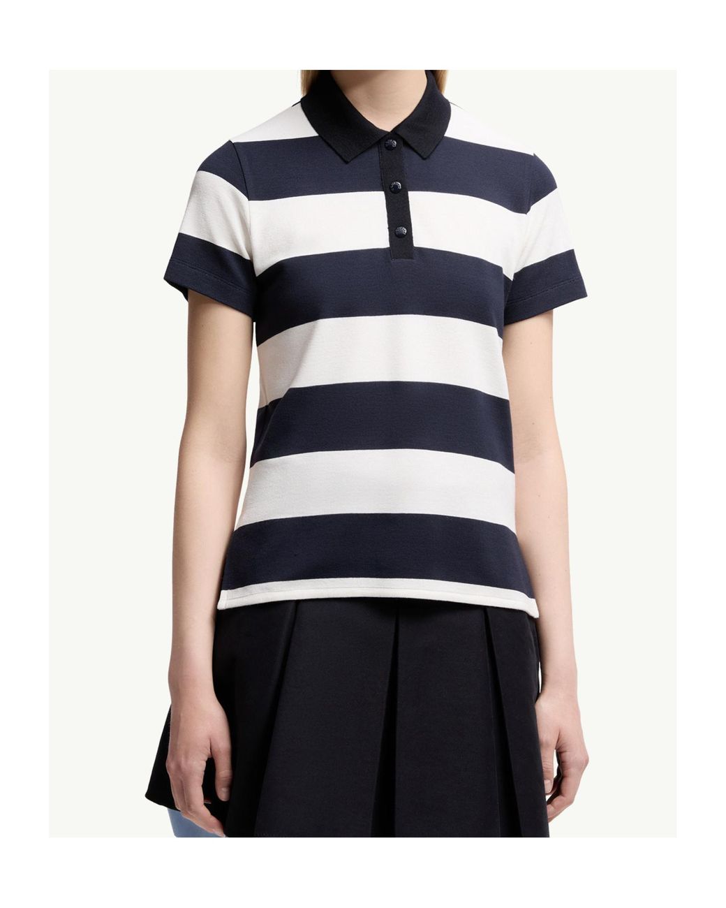 Moncler Blue Striped Polo Shirt