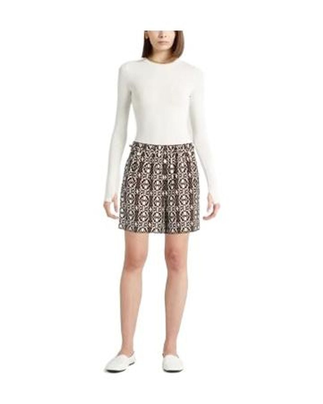 Max Mara Black Geometric Print Wide-Leg Shorts
