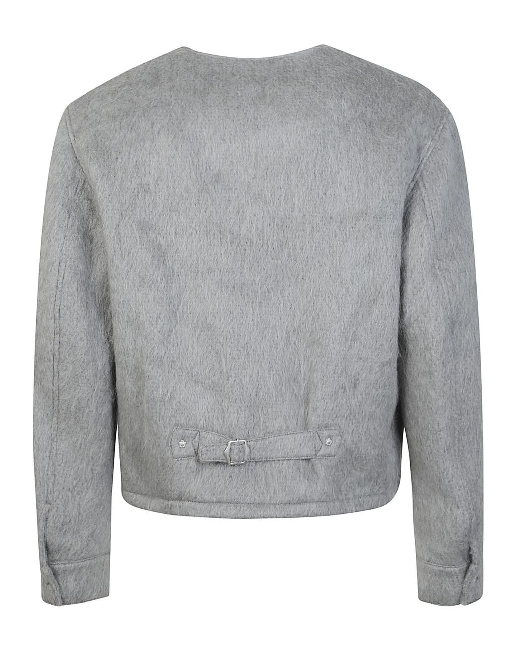 KENZO Gray Collarless Jacket for men