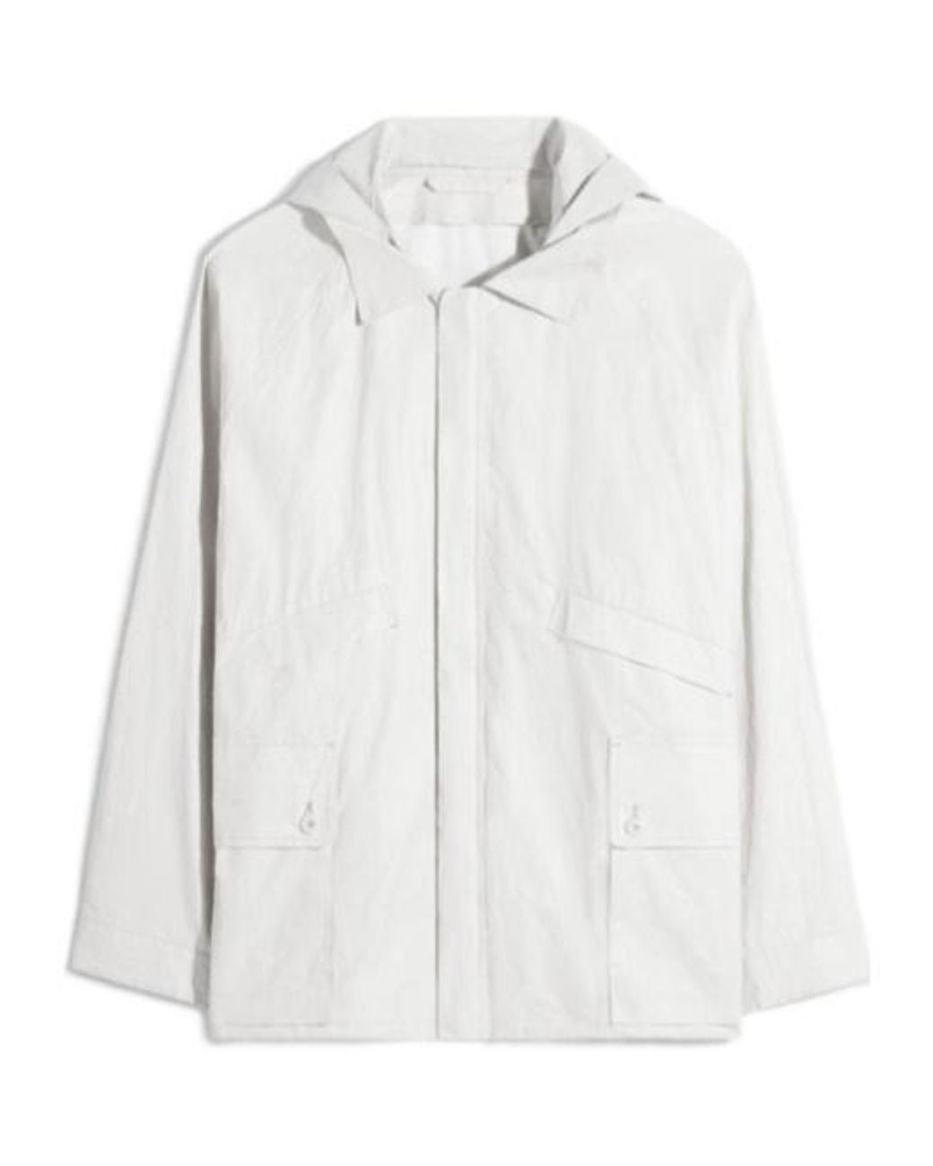Lemaire White Detachable Hood Rain Jacket for men