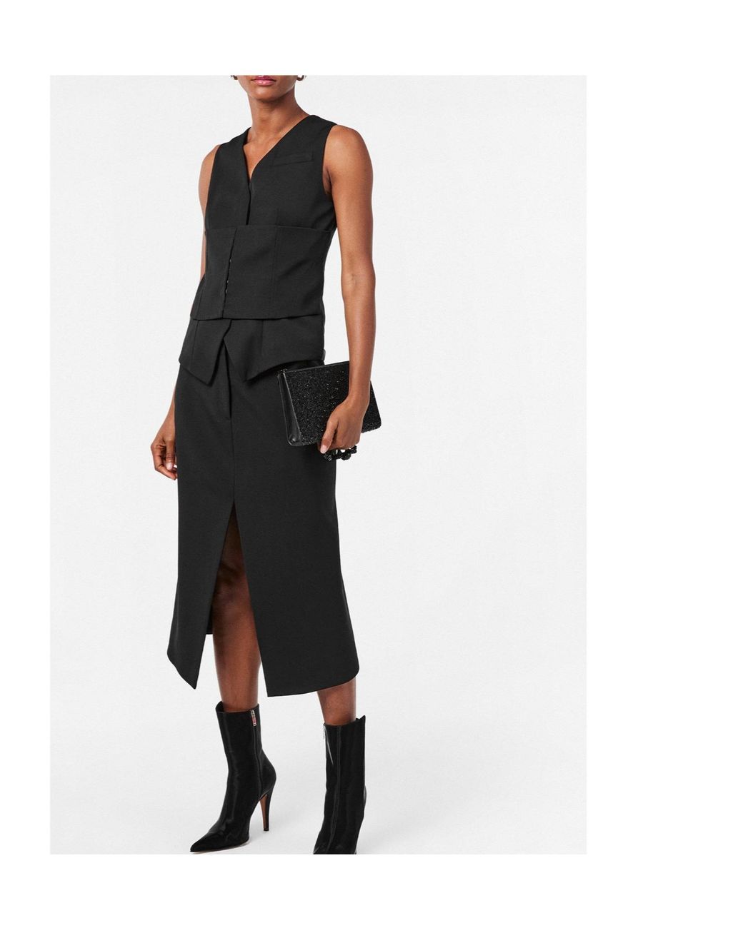 McQueen Black Stylish Slim-Fit Skirt