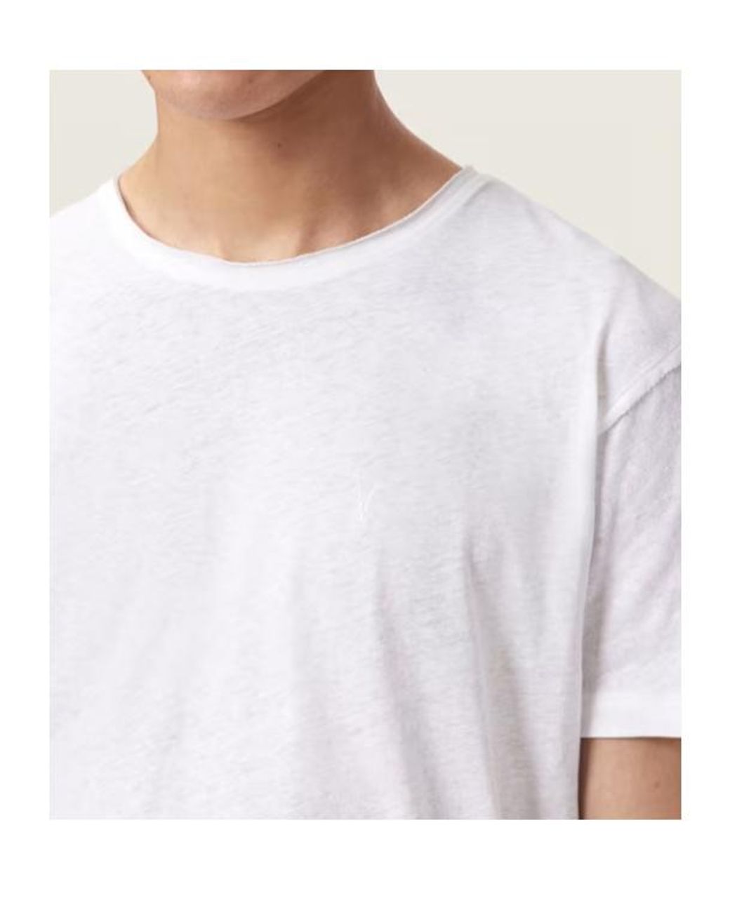 AllSaints White Flax Short Sleeve Ramskull T-Shirt for men