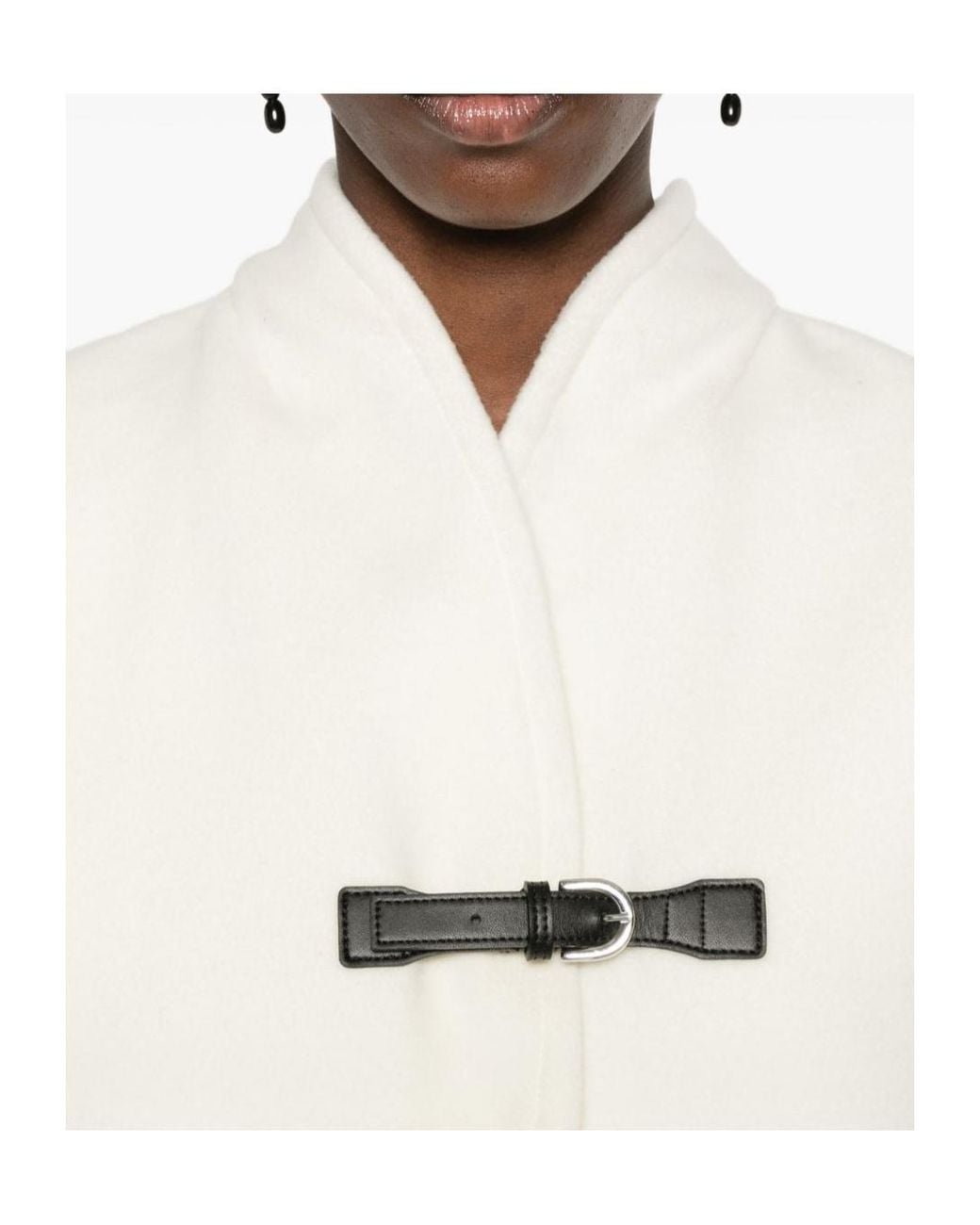 Forte_forte White Buckle-Fastening Jacket