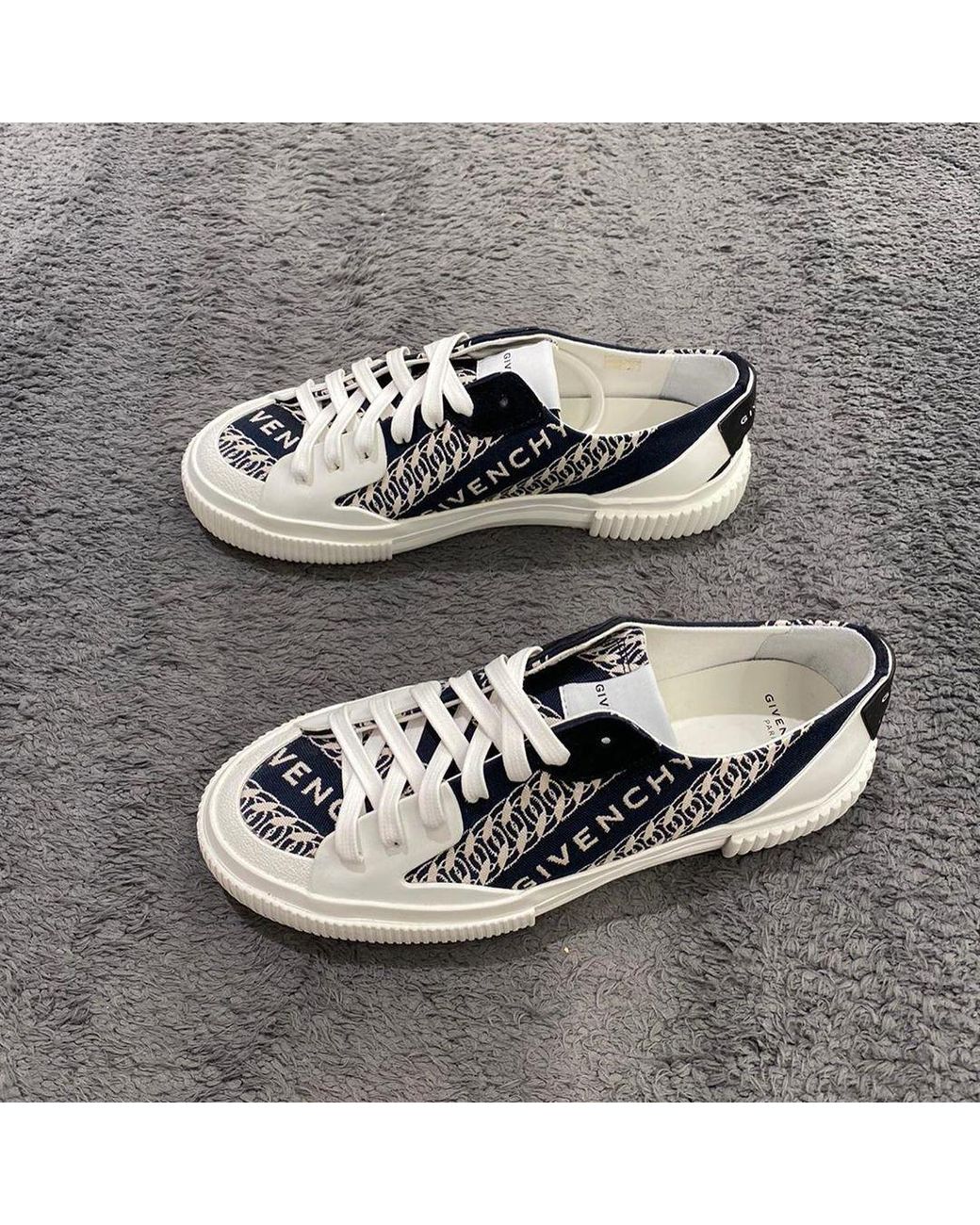 Givenchy White Chain Tennis Sneakers