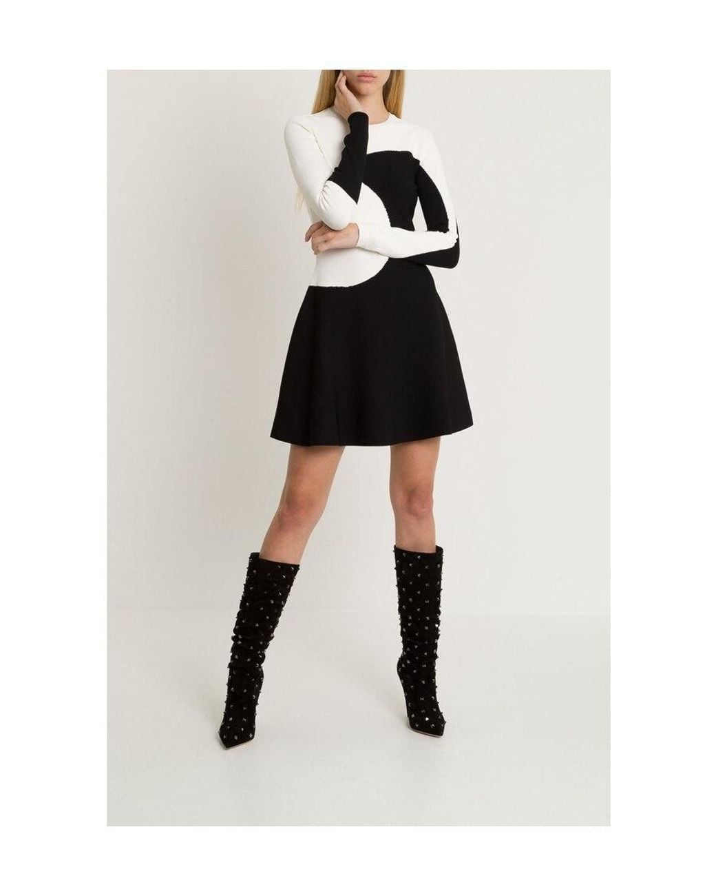 Valentino Black Trumpet-Shaped Dress