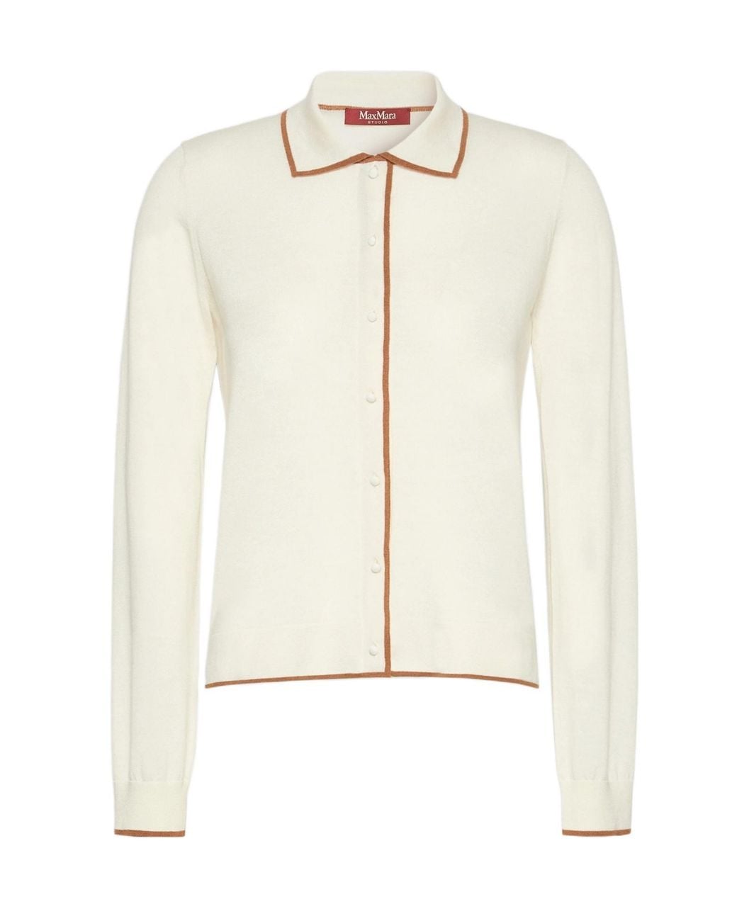 Max Mara White Studio Targa Button-Up Cardigan