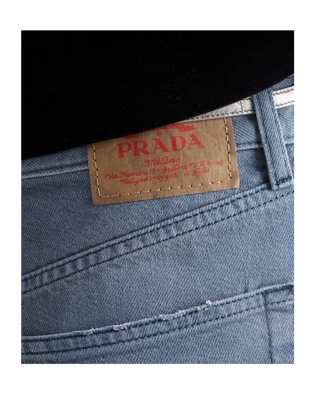 Prada Blue Logo-Patch Denim Jeans