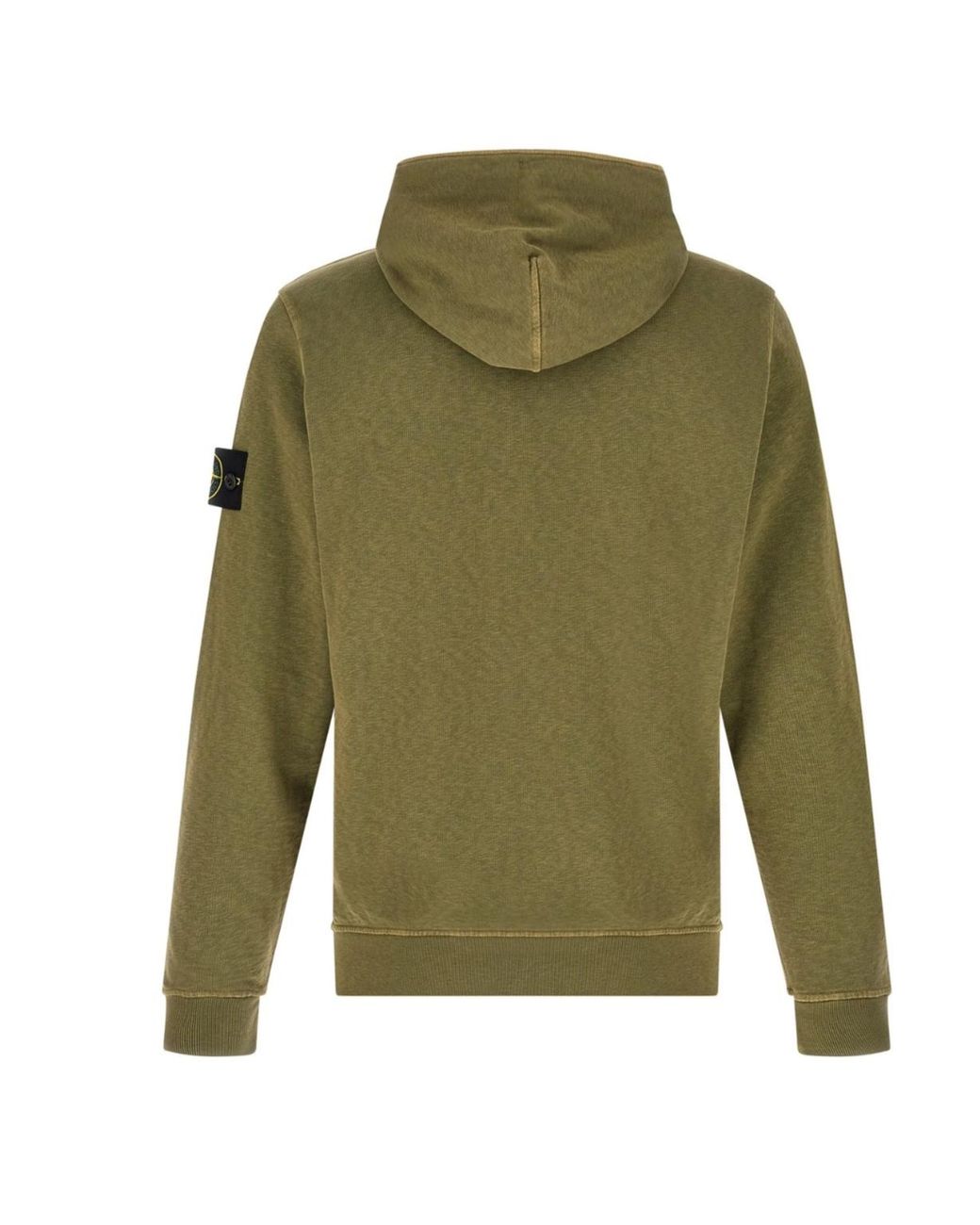 Stone Island Green Logo Badge Hoodie for men