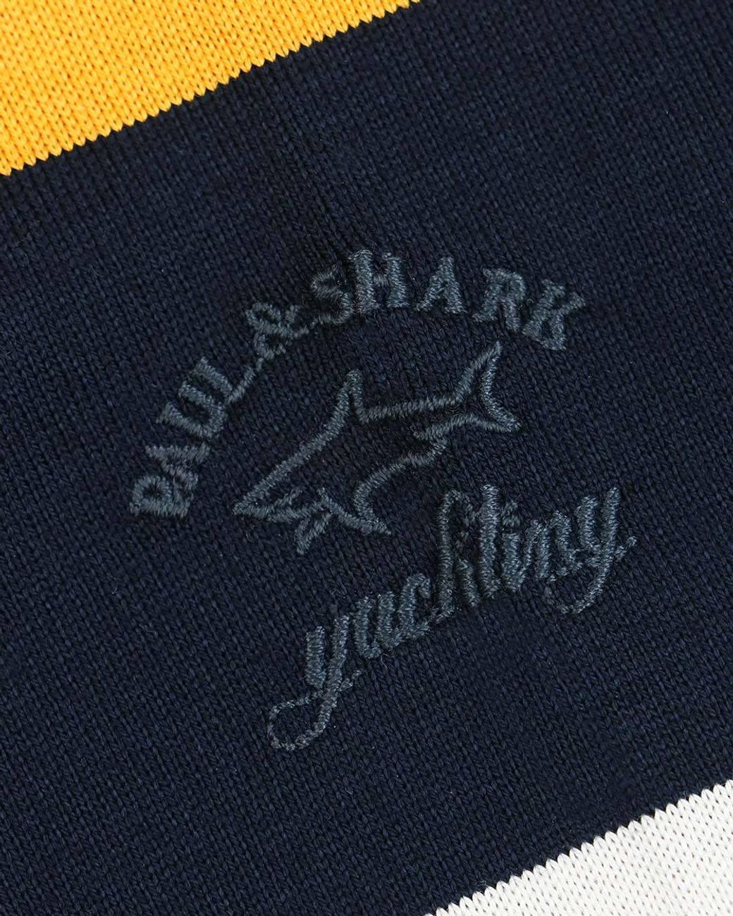 Paul & Shark Black Striped Long-Sleeved Polo Shirt for men