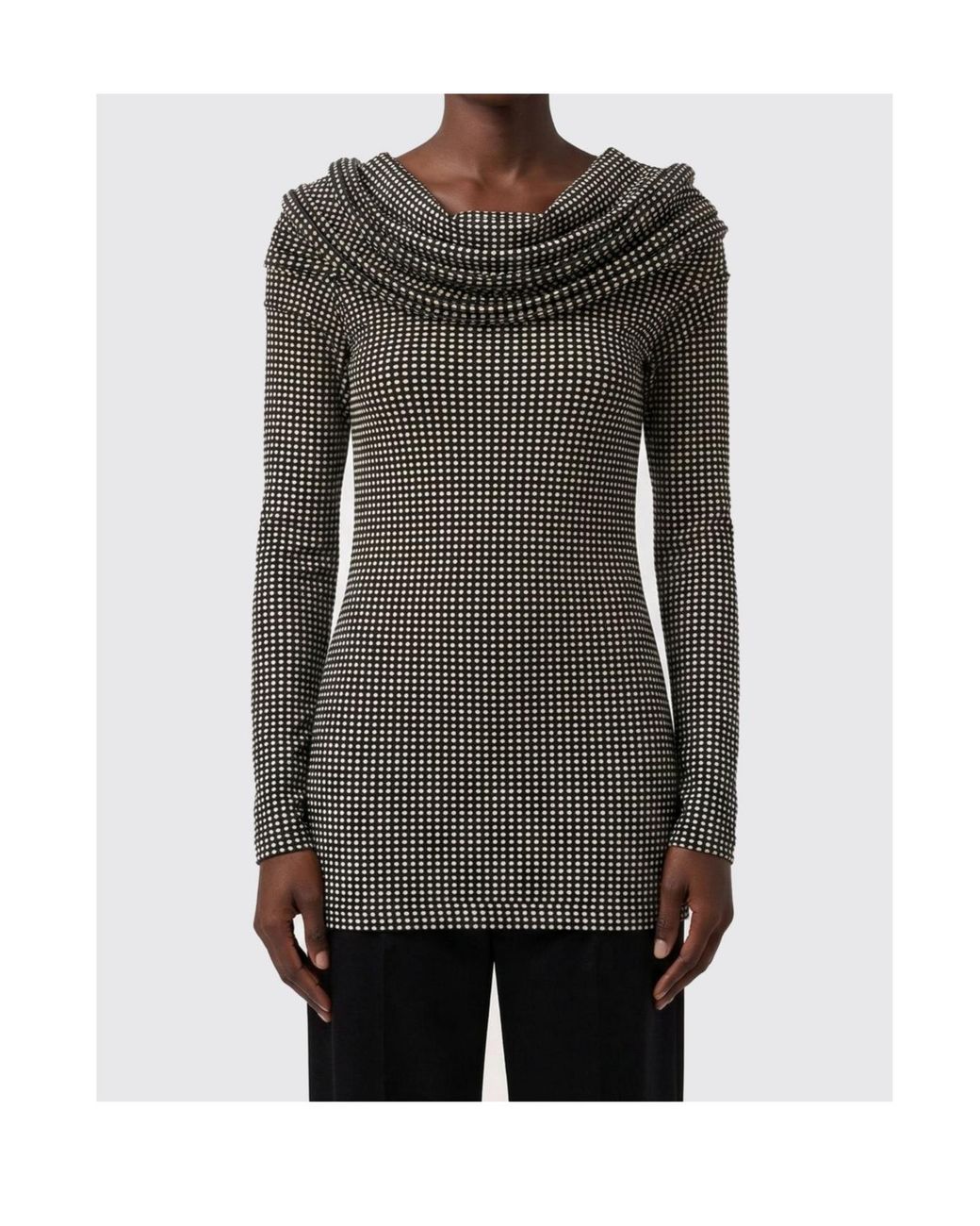 Junya Watanabe Gray Polka-Dot Long-Sleeve Top