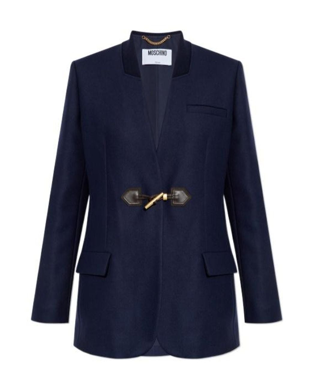 Moschino Blue Elbow-Patch Blazer