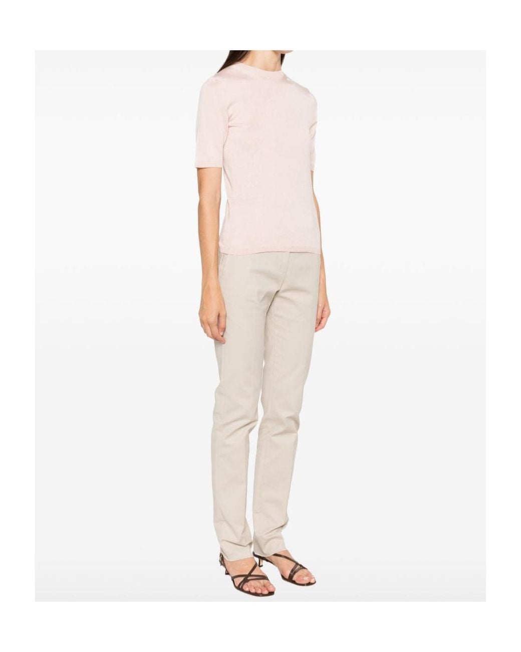Max Mara Pink Short-Sleeved Knit Top