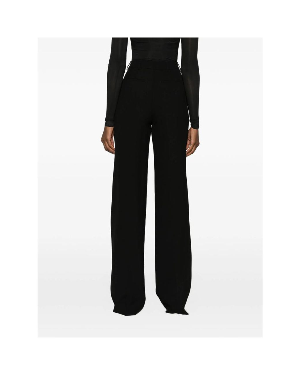 Saint Laurent Black Mid-Rise Tailored Pants