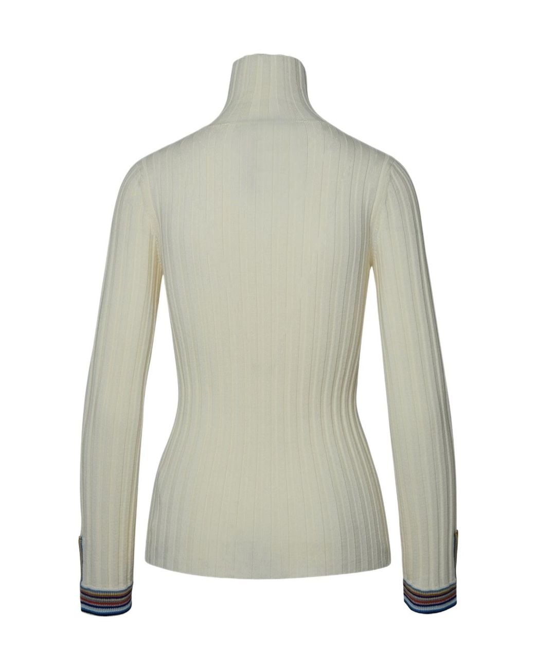 Etro Natural Polo Neck Ribbed Jumper