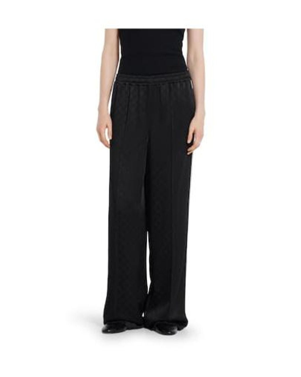 Gucci Black Gg Jacquard Elastic Waistband Pants