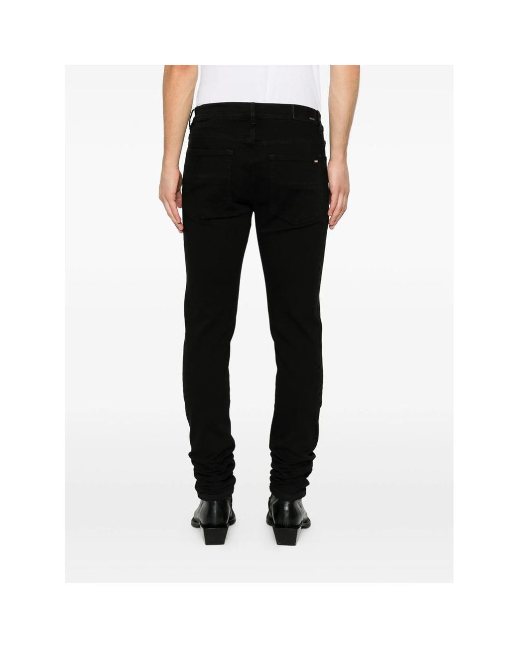 Amiri Black Stacked-Hem Slim Fit Jeans for men