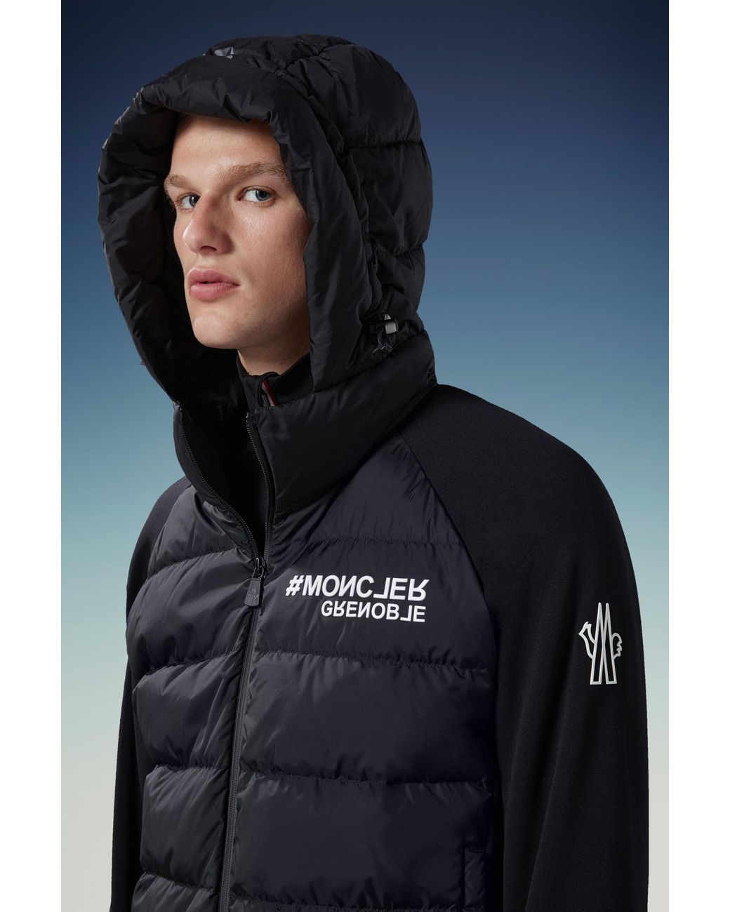 Moncler Black Grenoble Padded Zip-Up Hoodie for men
