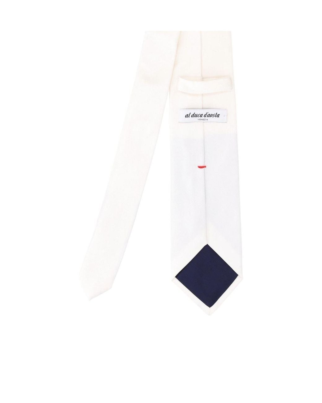 Al Duca D'aosta White Pointed-Tip Tie for men