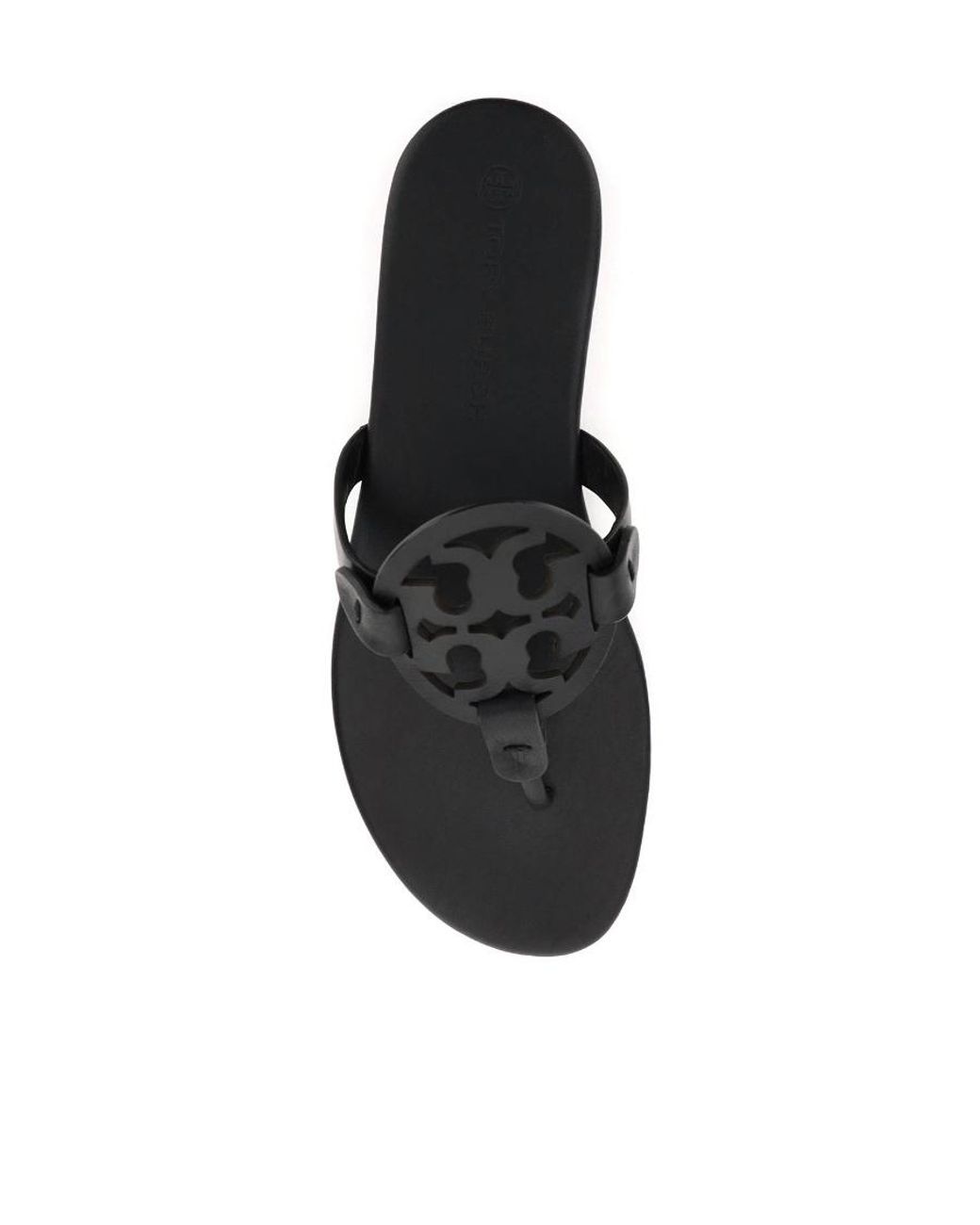 Tory Burch Black Miller Soft Logo-Plaque Sandals
