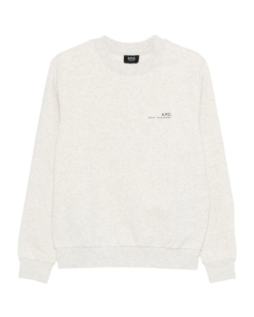 A.P.C. White Long-Sleeved Crew Neck Sweatshirt for men