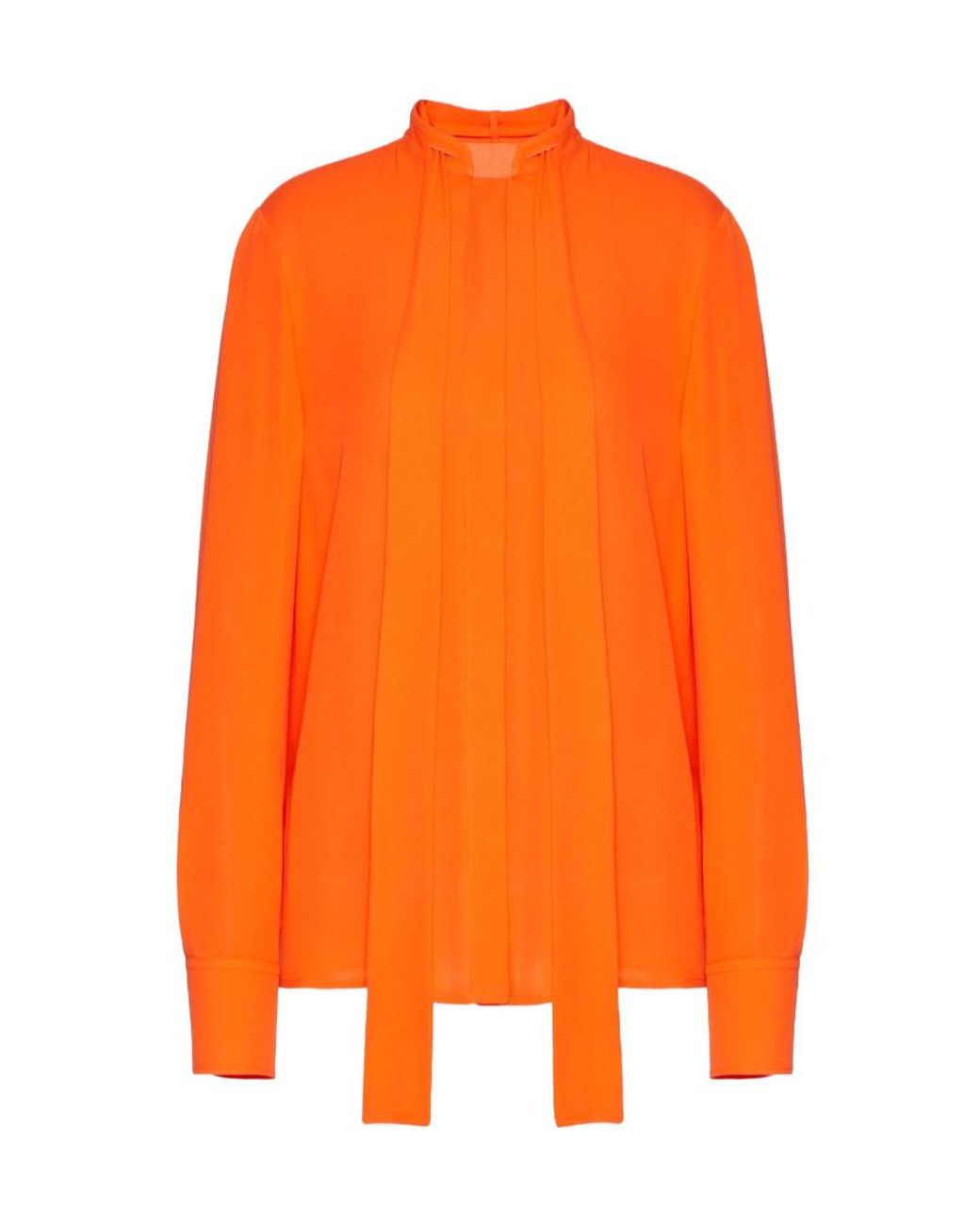 Valentino Orange Scarf Long-Sleeved Shirt