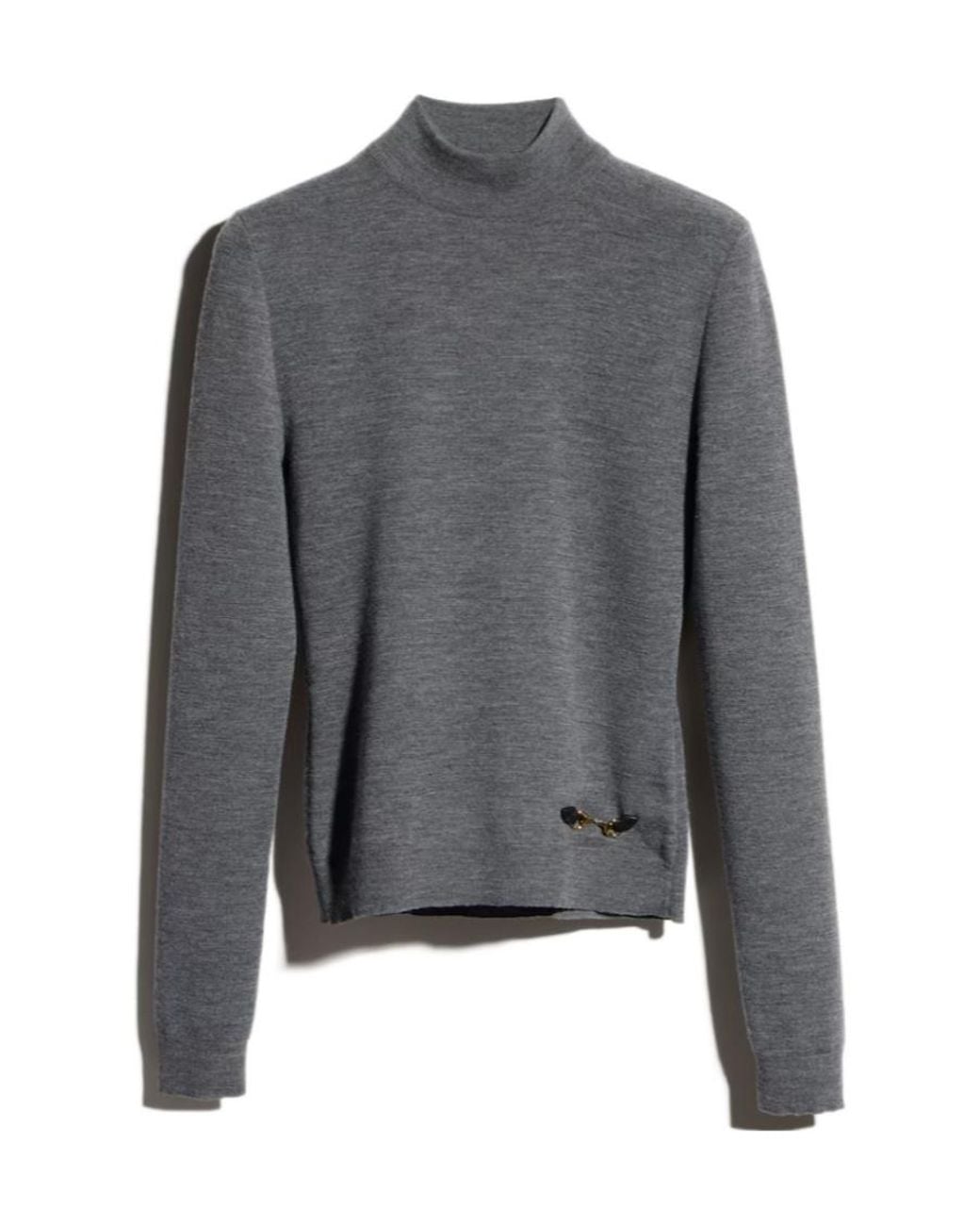 Gucci Gray Fine Rib Knitted Top