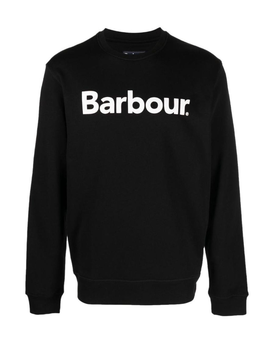 Barbour Black Logo-Print Detail Knit Jumper for men