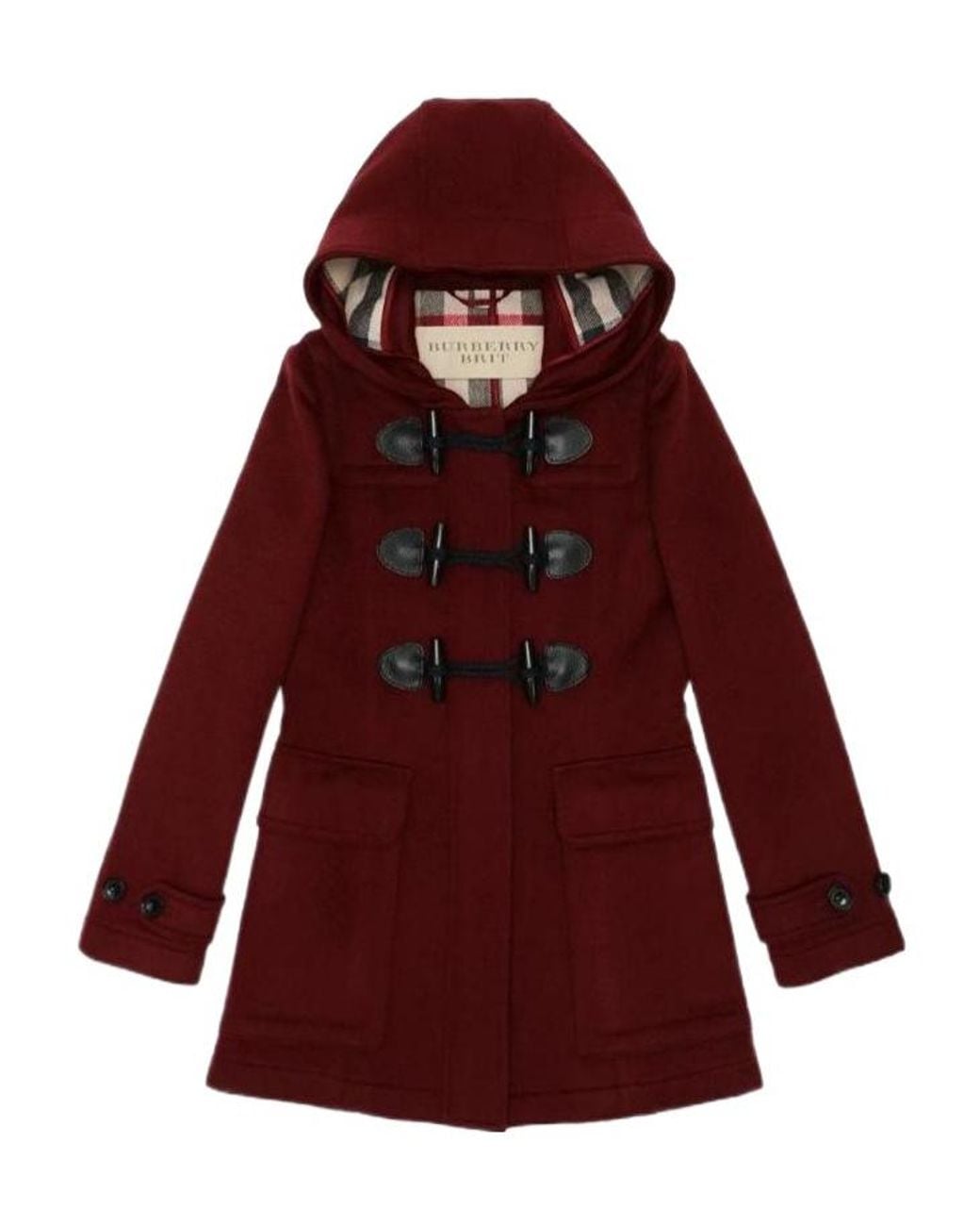 Burberry Red Hooded Overcoat