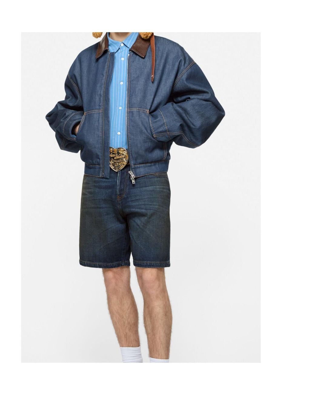 Acne Blue Insulated Denim Jacket for men