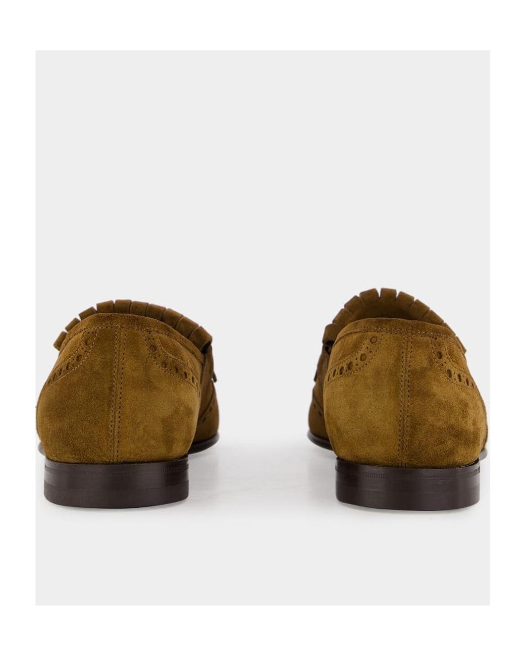 Manolo Blahnik Brown Round Head Loafer Shoes for men