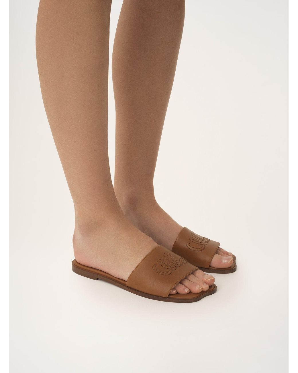 Chloé Brown Chloé Soleil Flat Sandals