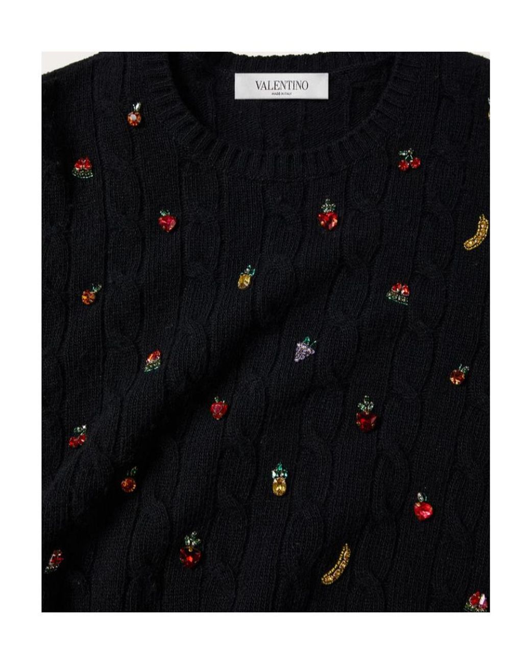 Valentino Black Long-Sleeved Wool Knitted Pullover