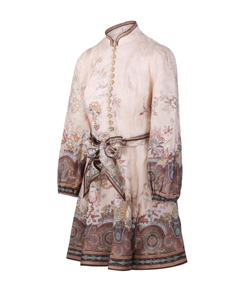 Zimmermann Pink Alchemy Buttoned Mini Dress