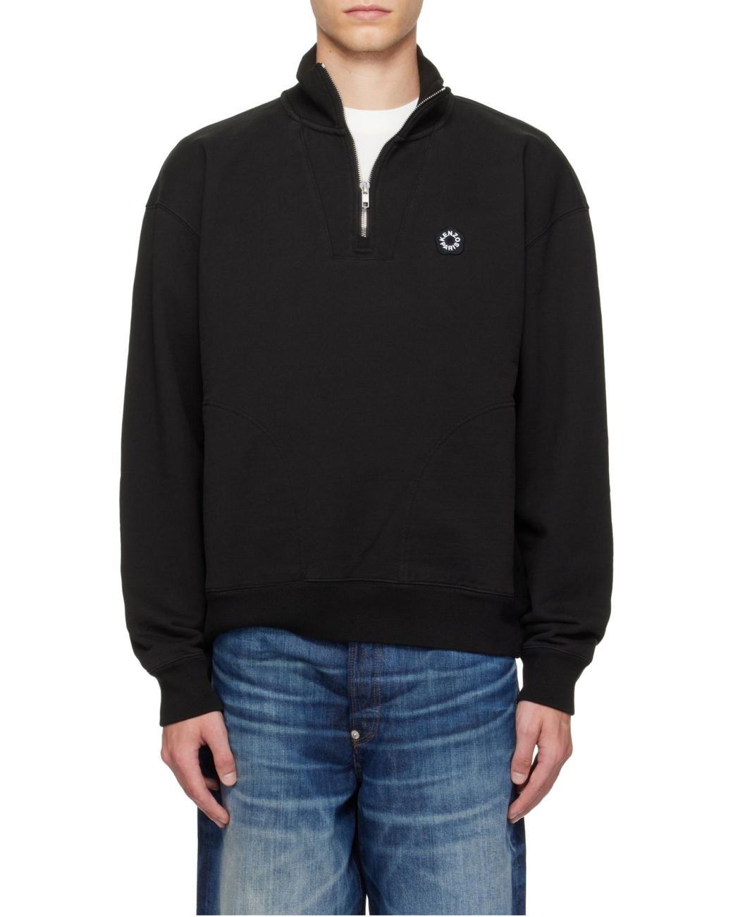 KENZO Black Boke Flower 2.0 Embroidered Zipped Sweatshirt for men