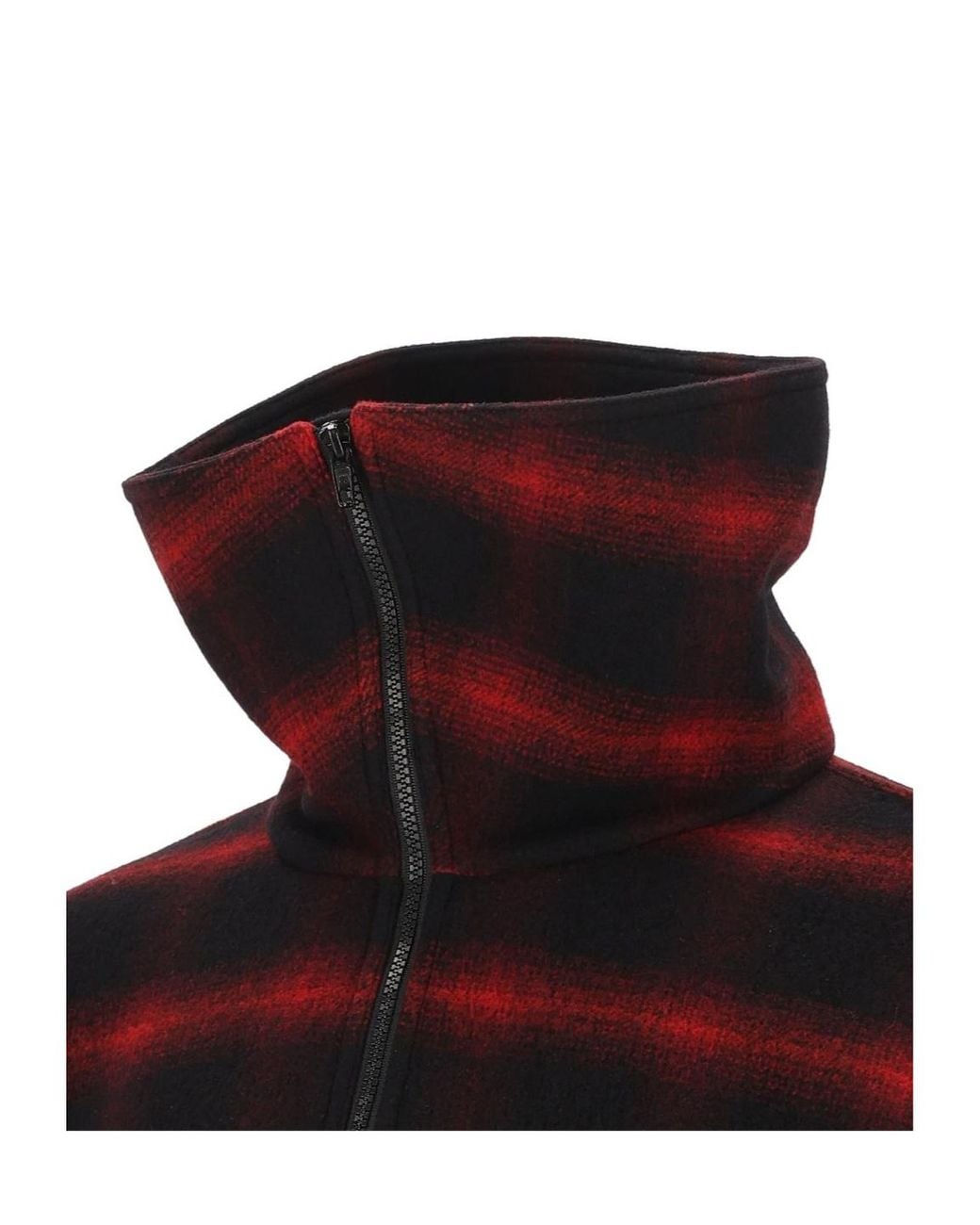 Balenciaga Red Half Zip Checked Oversized Jacket for men