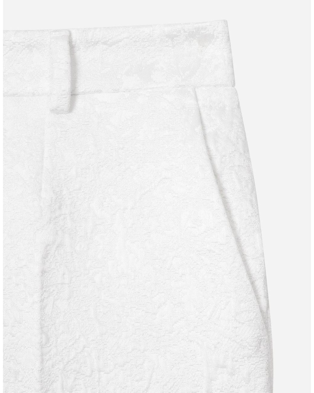 Dolce & Gabbana White Brocade Shorts