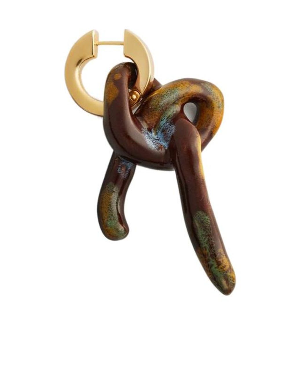 Bottega Veneta Brown Knot Single Earring