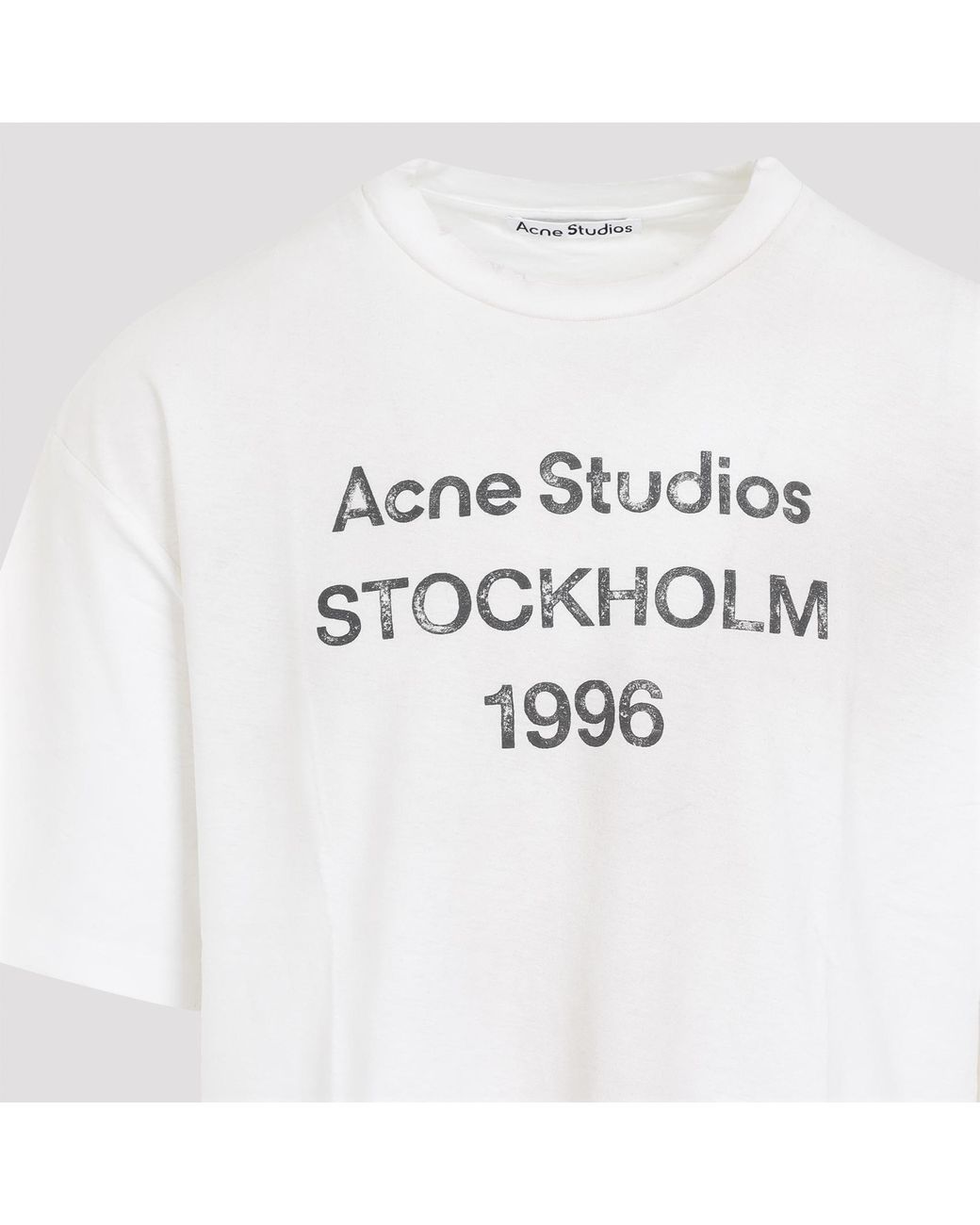 Acne White Stockholm Logo T-Shirt for men
